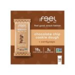 Feel Vegan Protein Bars Cookie Dough Keto Gluten Free Organic Cordyceps 15g Protein Low Carb Dairy Free Grain Free Nut Free Soy Free Non GMO - 10 Pack