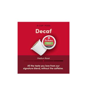 Tim Hortons Decaf, Medium Roast Coffee, Single-Serve K-Cup Pods Compatible with Keurig Brewers, 100ct K-Cups
