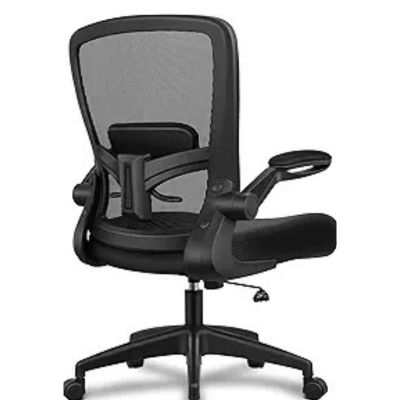 FelixKing Office Chair, Ergonomic Desk Chair Breathable Mesh Chairs with Adjustable High Back Lumbar Support Flip-up Armrests, Executive Swivel Comfy Task Computer Chairs for Home Office Black